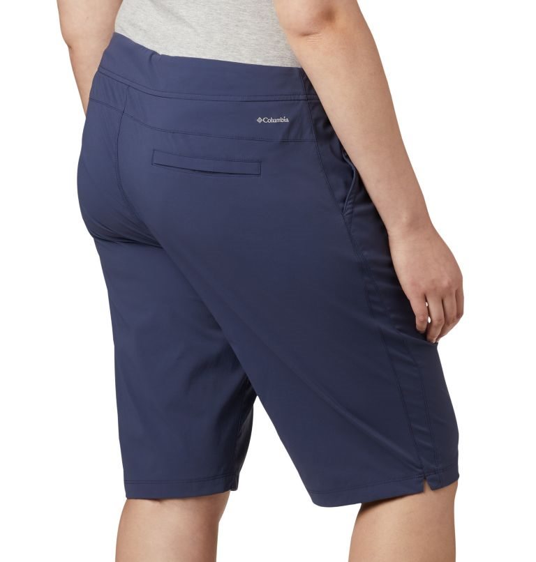 Women's Columbia Anytime Outdoor Long Shorts Navy | Plus Size CA-Q68L0